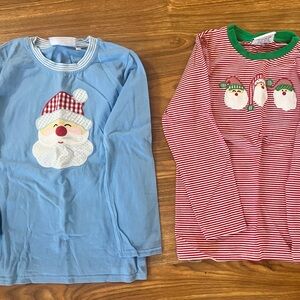 Kids Santa Shirts - Blue and Red
